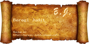 Beregi Judit névjegykártya